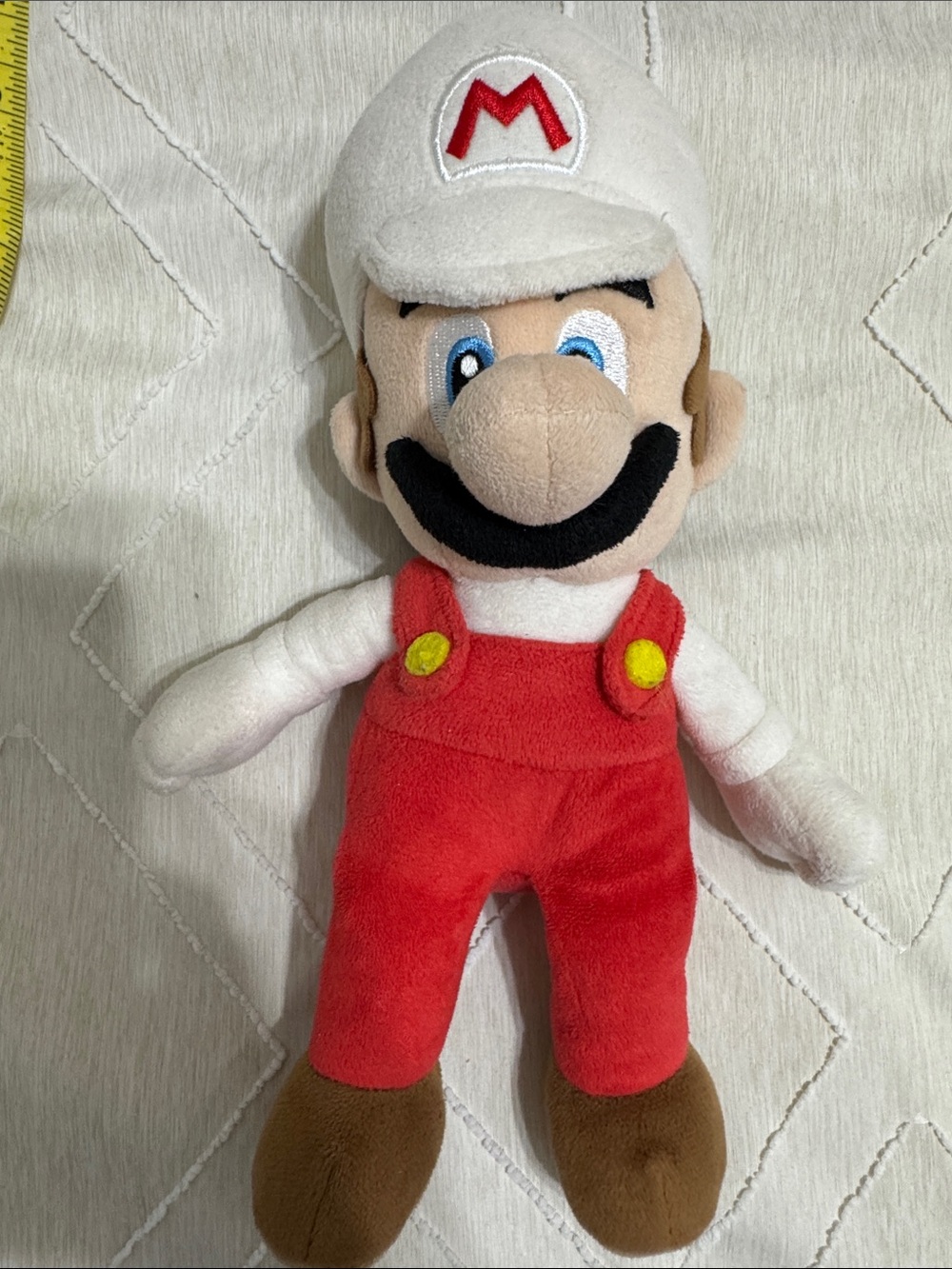 Nintendo White‑Hat Mario Plush with Red Overalls